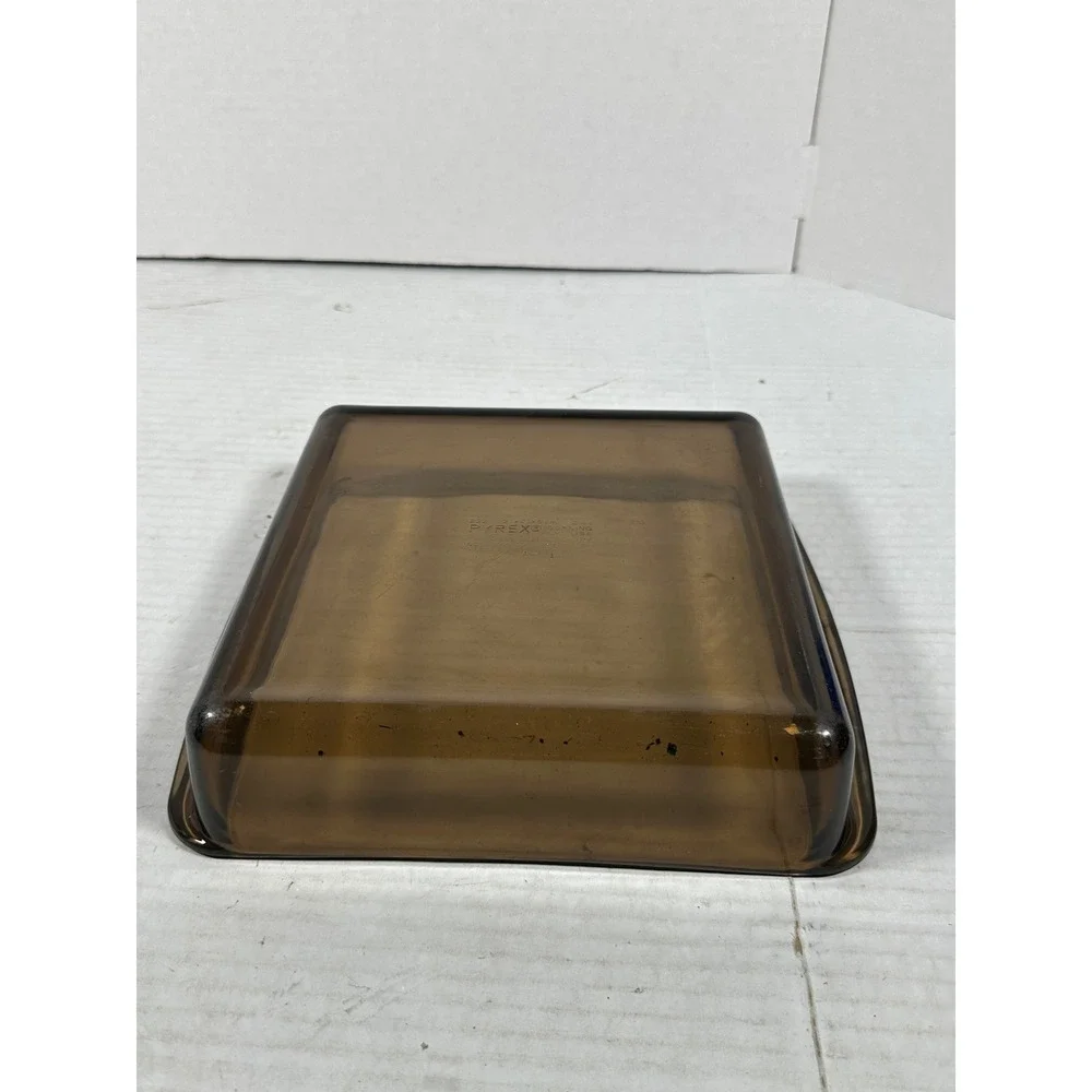 Pyrex Visions AmberGlass Square Baking Dish 2.0L 222 Brown 21x21x5cm USA Vintage